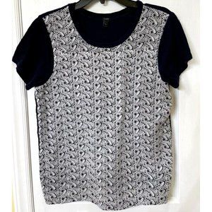 J Crew shirt women's size L eyelet front with underlayment great shape